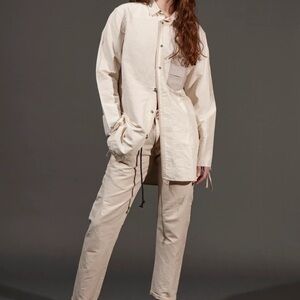 NWT Matias Rivera Tamashi Ecru Linen Blend Casual Pant Cream NWT